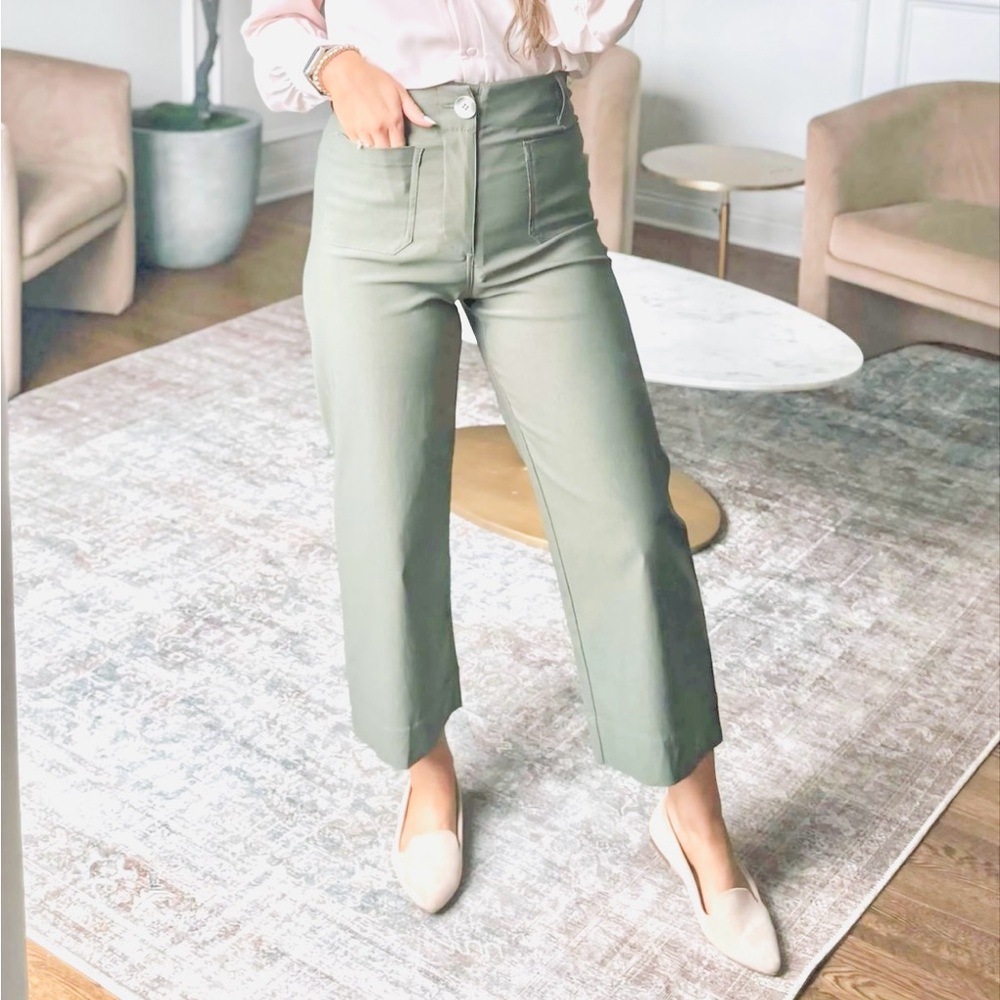 Nicole Miller light Green Wide Leg Pants
